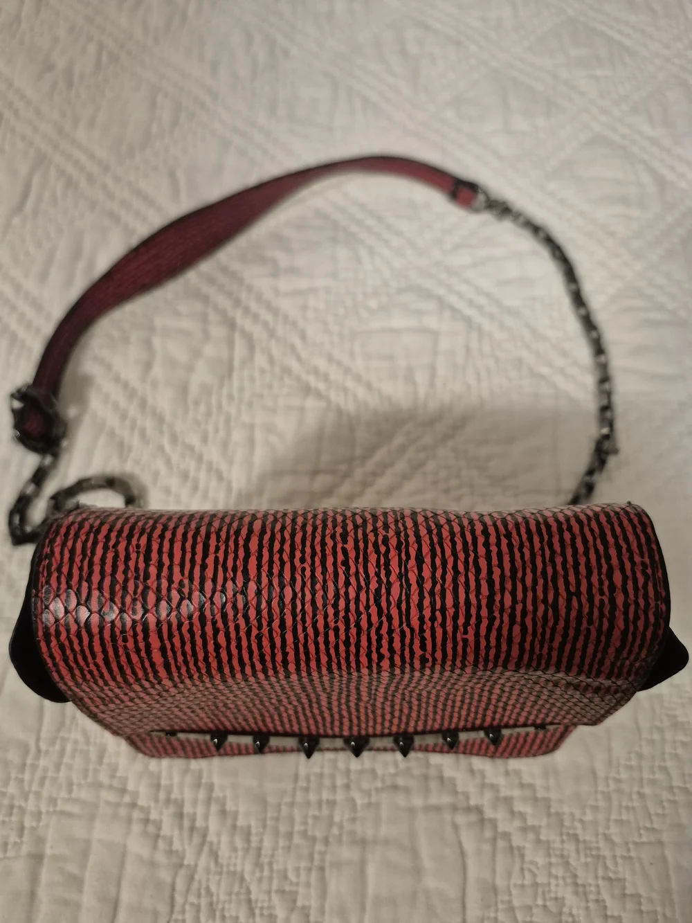 Circus Sam Edelman Red Black Studded Chain Crossbody Bag